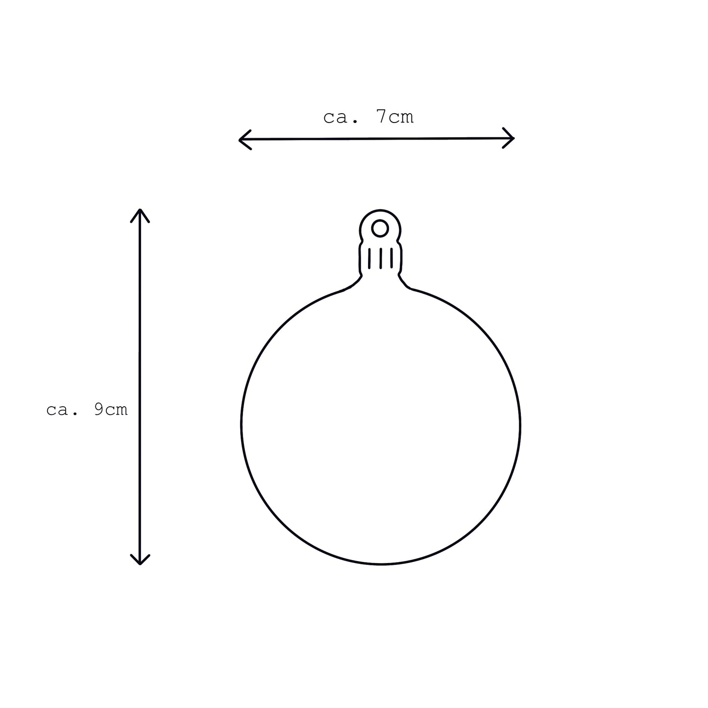 Handbemalte Weihnachtskugel aus Holz - XMKU08N7