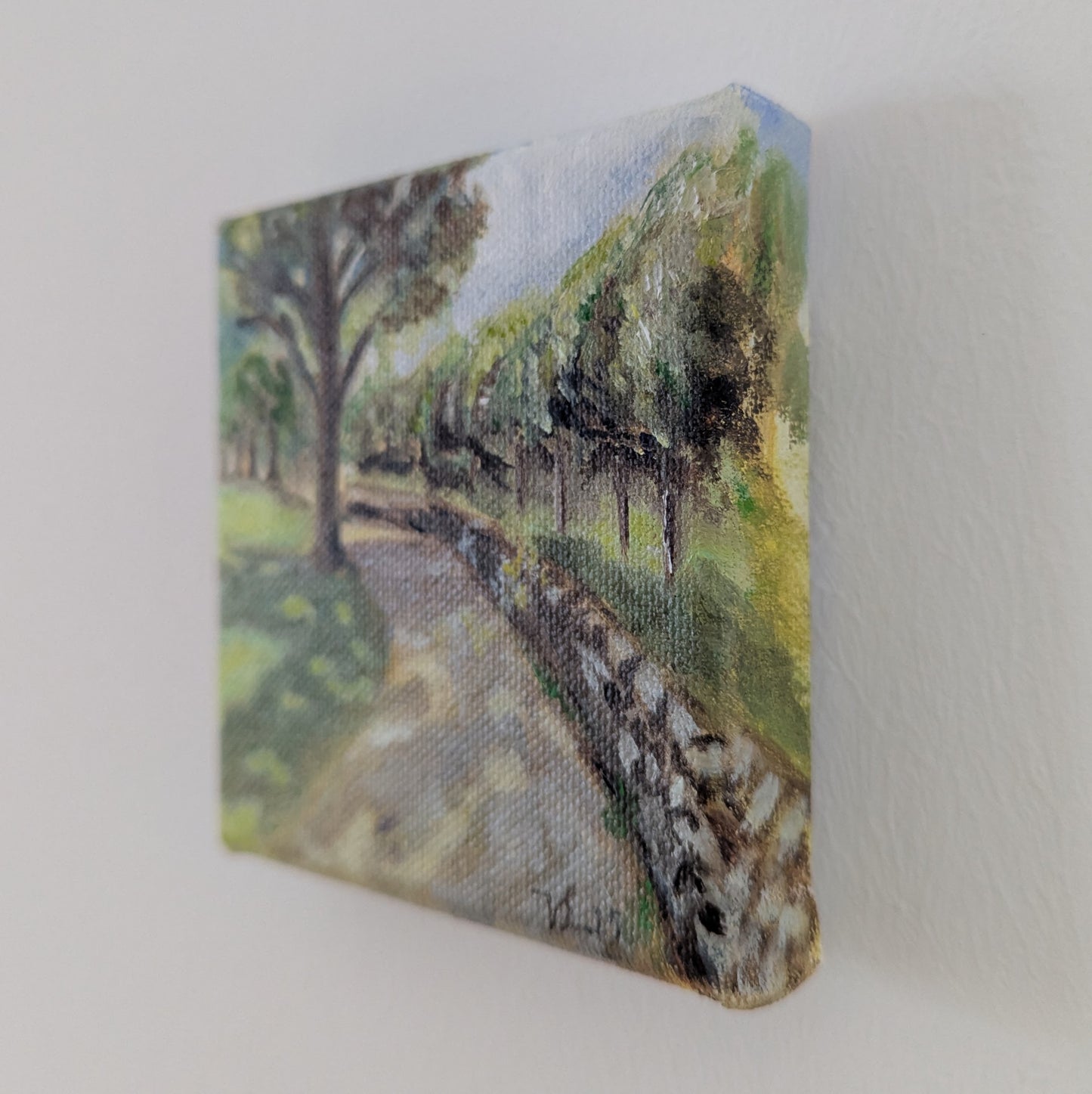 Original Ölfarbe auf Leinwand - Landschaft - 10x10 cm