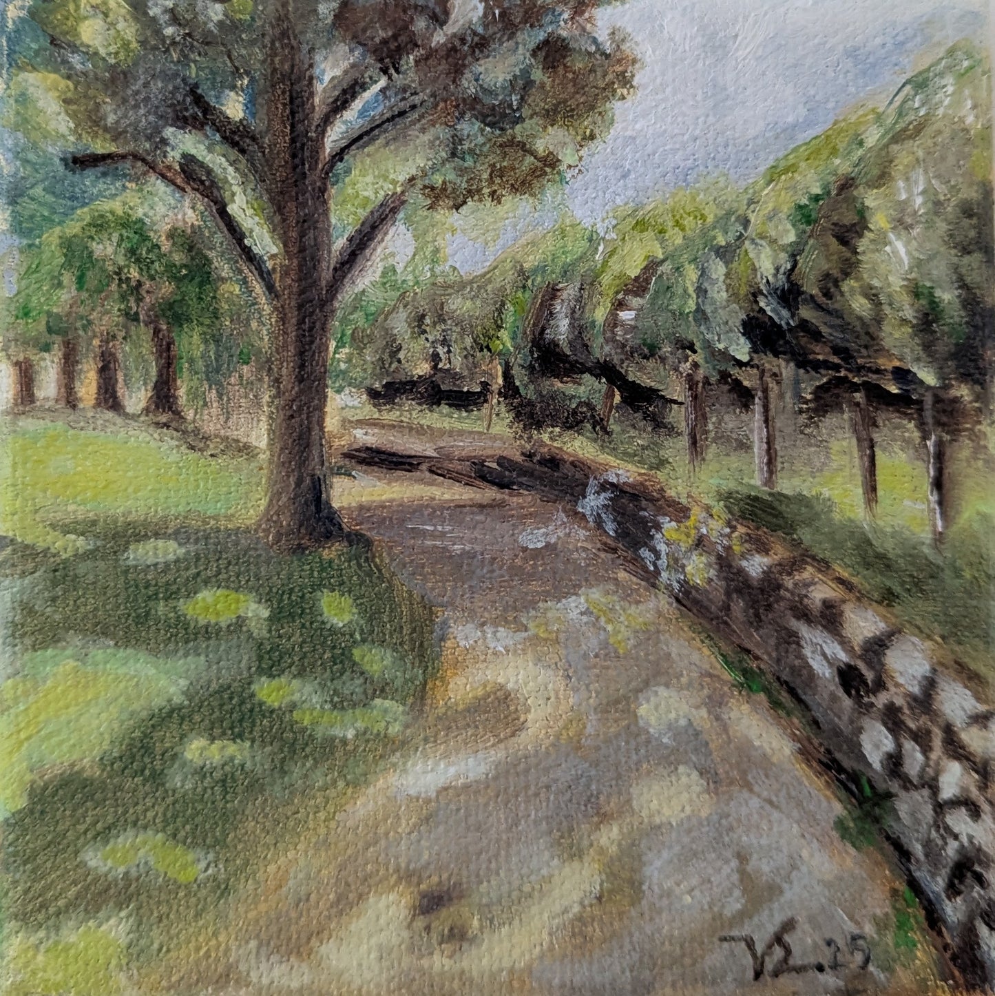 Original Ölfarbe auf Leinwand - Landschaft - 10x10 cm