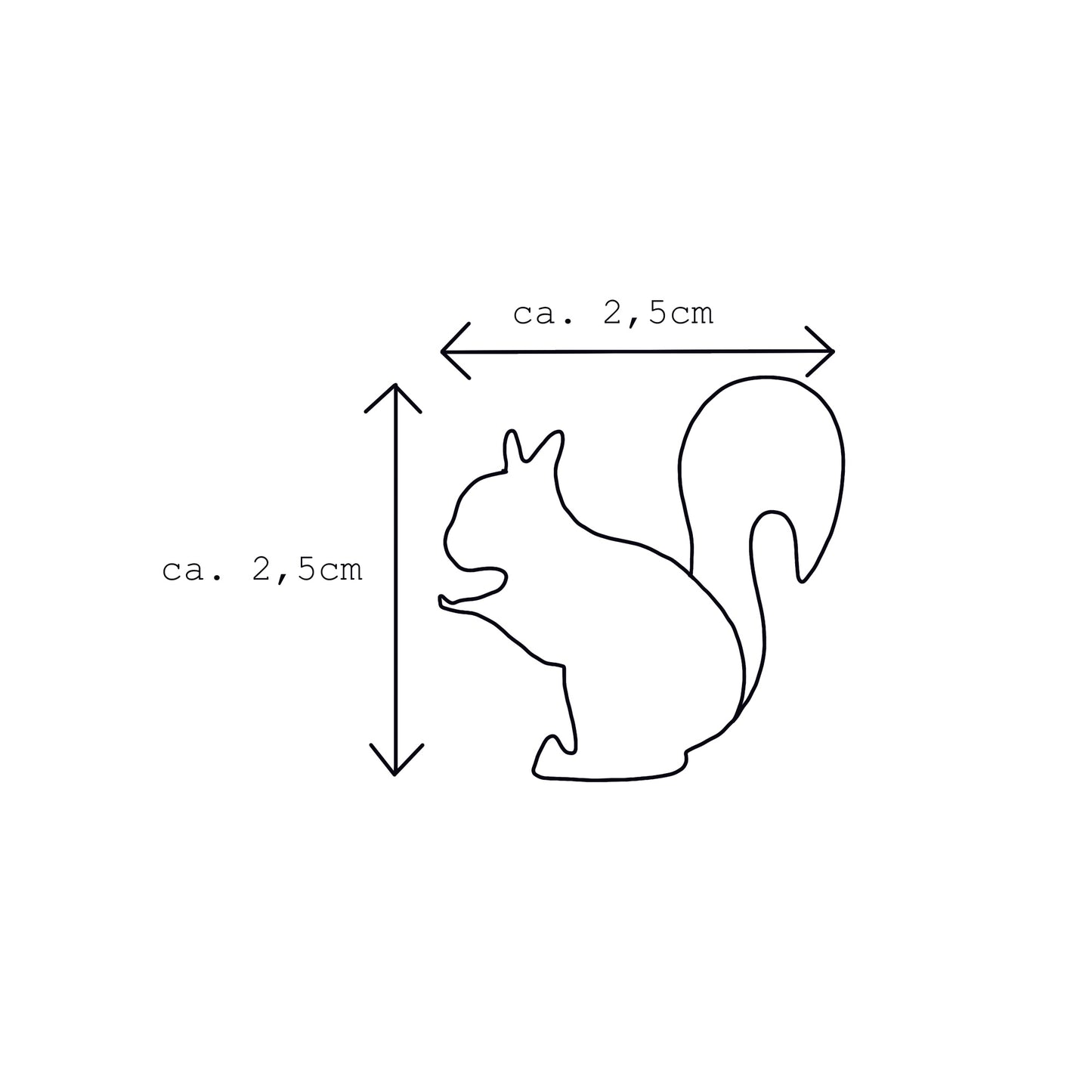 Holzminiatur Eichhörnchen – Handbemalte Brosche/Magnet - MASQ-N5